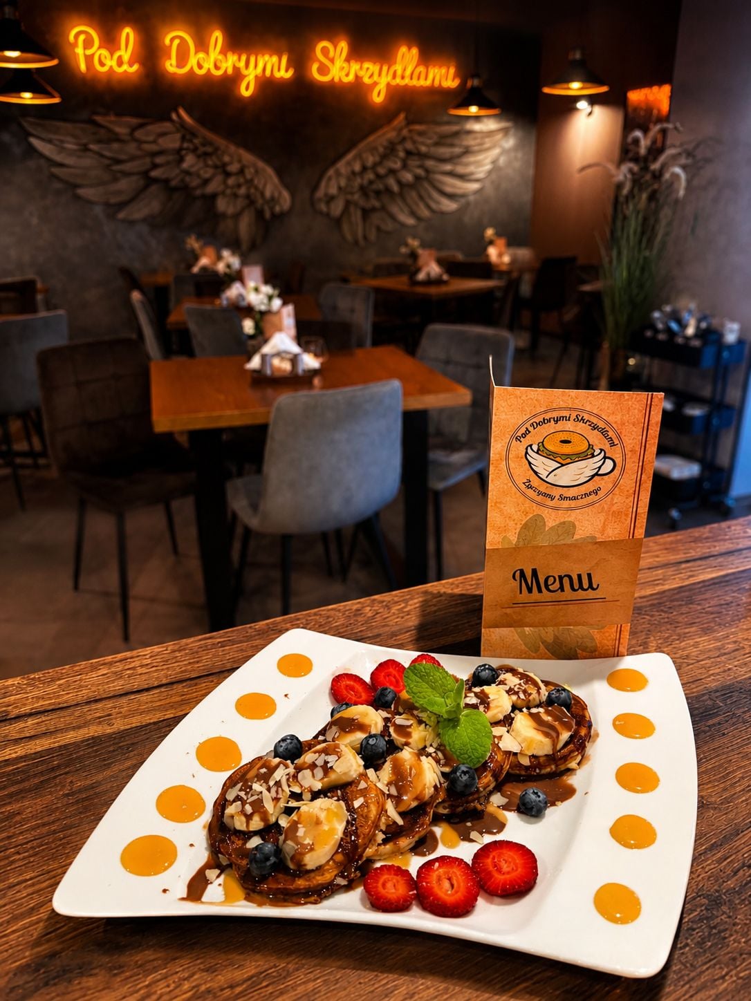 Pancakes z Nutellą i sosem pistacjowym